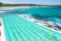 Outdoor swimming pool with beautiful ocean view at Bondi Icebergs Swimming Club.